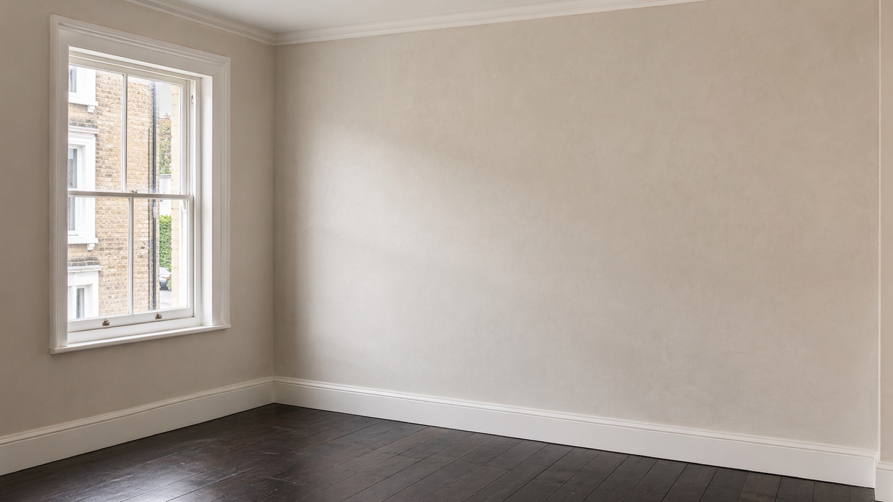 Completed breathable thermal upgrade with finished lime plaster wall
